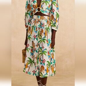 Farm Rio Tropical Paradise Midi Skirt